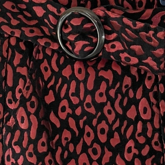 Forever 21 Burgundy Animal Print Belted Mini Skirt - Picture 6 of 9